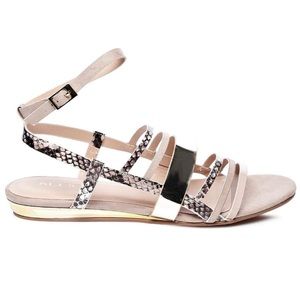 Aldo snake print and gold sandals